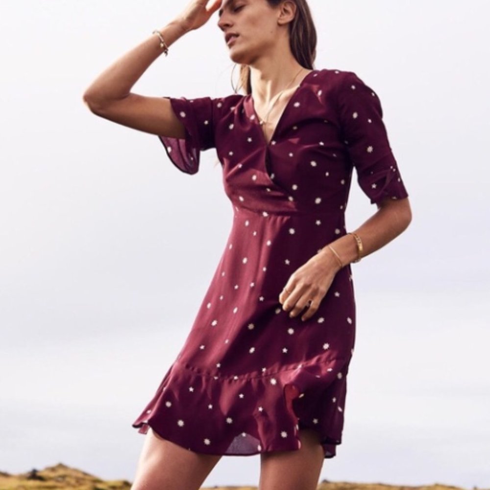 Madewell silk flutter-hem star mix dress